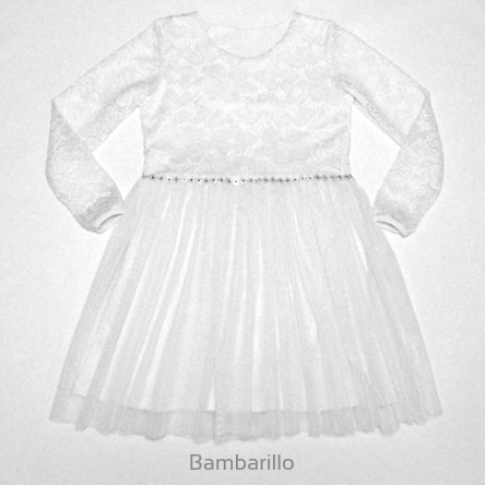 biała sukienka chrzest chrzciny komunia bambarillo
