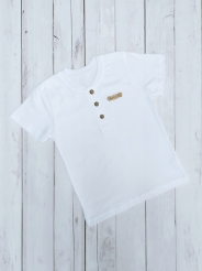 Koszulka Mieszko roz:110-122 kr.rękaw biała