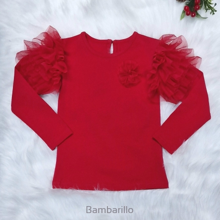 Bluzka Carmen roz:110-146 czerwona