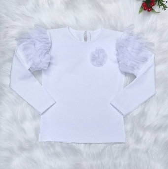 Bluzka Carmen roz:110-146 biała